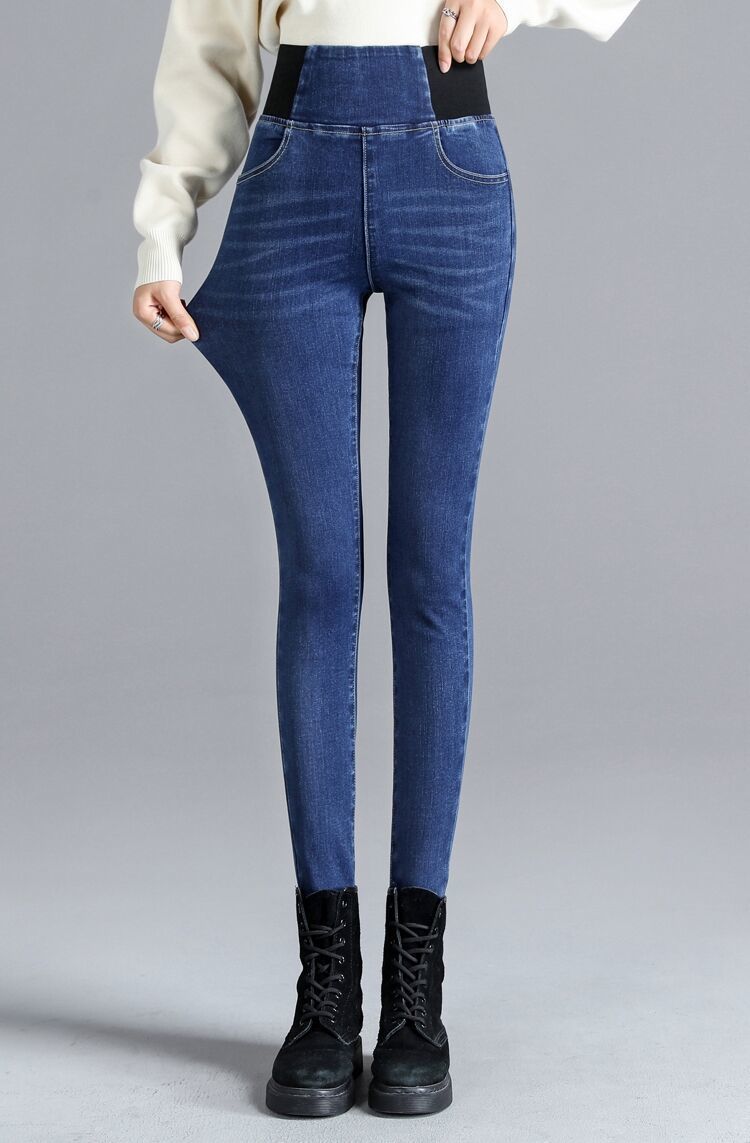 High Waist Stretch Jeans Female Trousers Autumn Winter