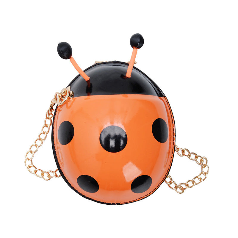 Bag Little Girl Fashion Messenger Bag New Personality Design Seven Star Ladybug Cartoon Chain Small Round Bag PU