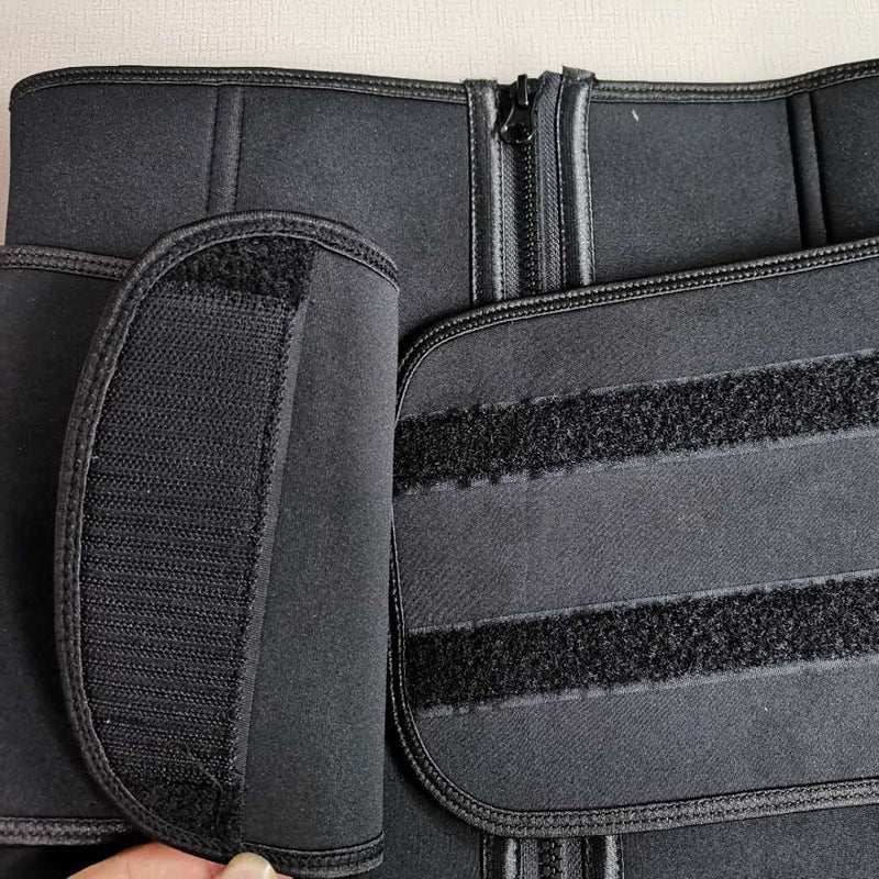 Cross-Border Hot Sale Neoprene Sweat Burst Corset Hot Shapers Zipper Velcro Belt Waist Waist