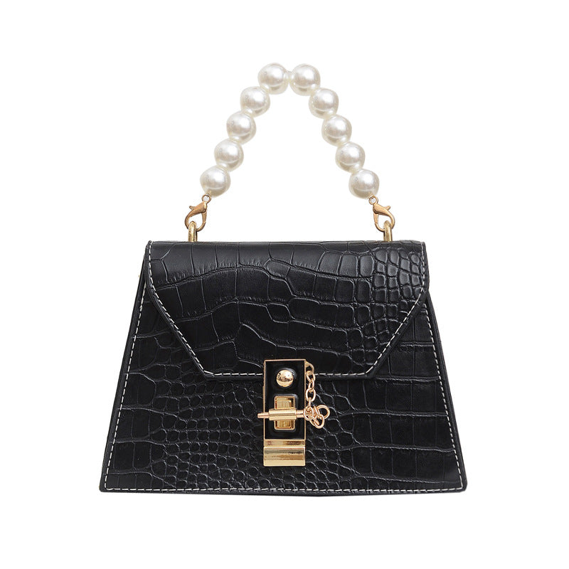 New Early Autumn Bags Women's Trendy Korean Fashion Retro Pearl Handbag Shoulder Bag Popular All-match Small Square Bag
