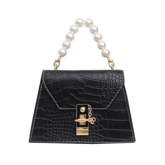 New Early Autumn Bags Women's Trendy Korean Fashion Retro Pearl Handbag Shoulder Bag Popular All-match Small Square Bag