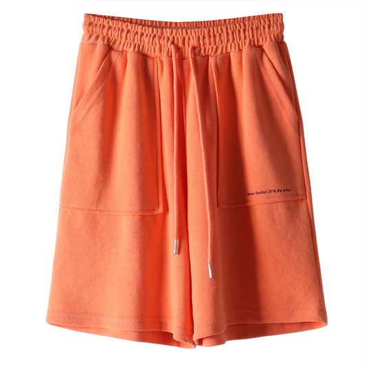 Letter Five Pants Women Korean Style Loose Straight-leg Hong Kong-style Sports Casual Beach Pants
