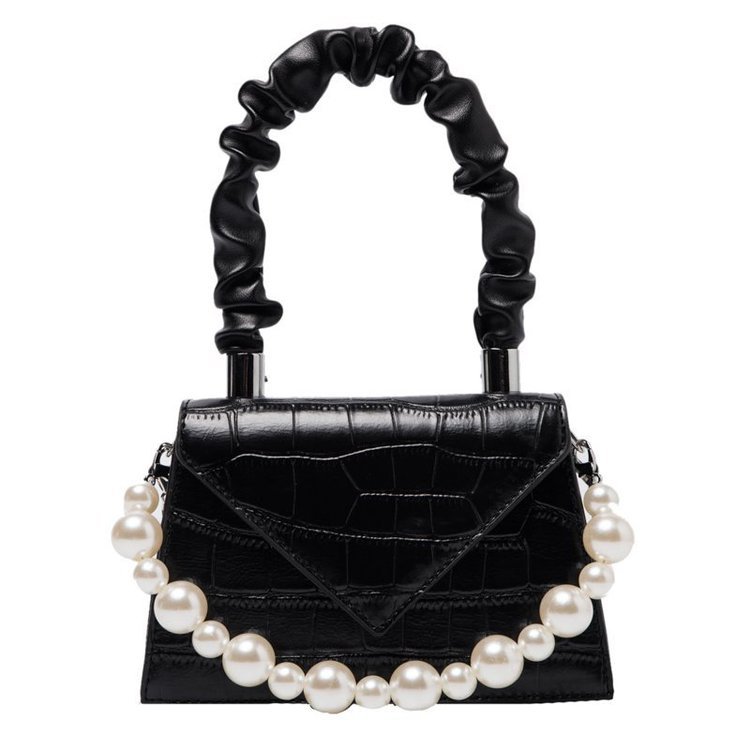 Small Bag Handbags Popular New Fashion Autumn And Winter One Shoulder Messenger Bag Fashion Pearl Portable Small Square Bag