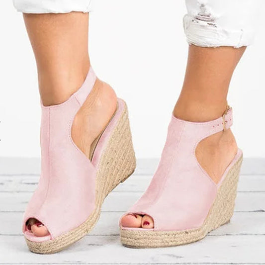 Damesandaler Plateau Kilehæl Fiskeåben Sandal