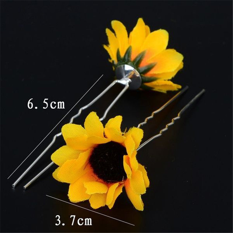 Silk Cloth Small Zou Chrysanthemum Hairpin Artificial Sunflower Pin
