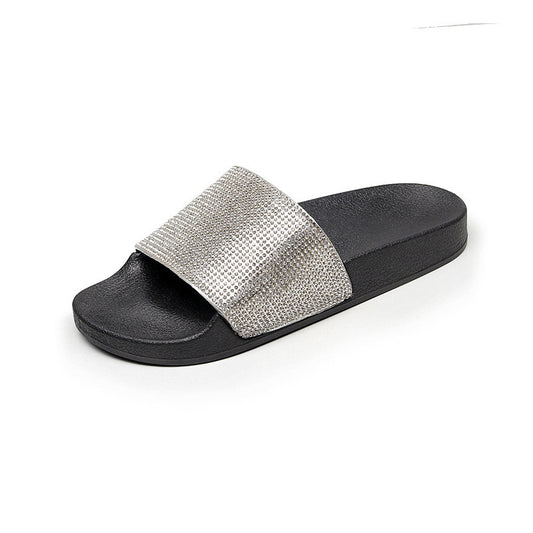 Flip Flops Women European And American Fashion Sandals With Rhinestone Beach Shoes