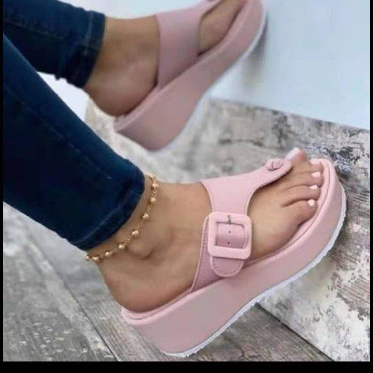 Flip Flops Women European And American Fashion Wedge Platform Sandals