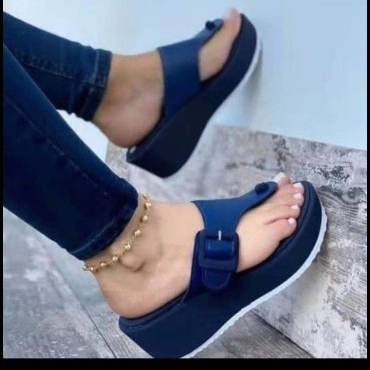 Flip Flops Women European And American Fashion Wedge Platform Sandals