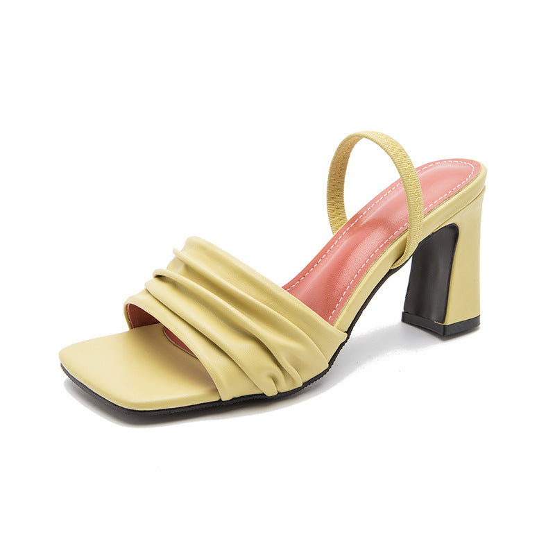 Summer Big Size Square Toe Back Strap Sandals