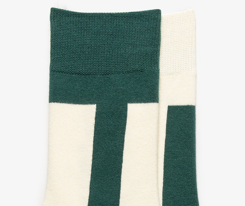 Autumn And Winter Contrast Color Stitching Color Tube Socks