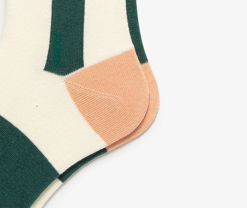 Autumn And Winter Contrast Color Stitching Color Tube Socks