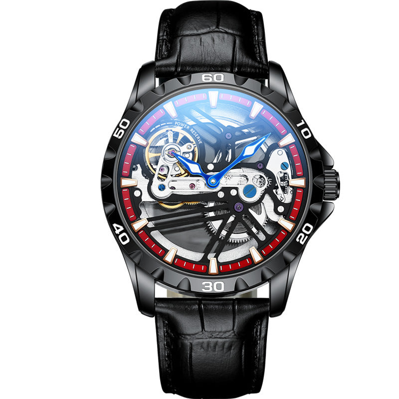 Watch Manufacturers Directly Supply Fully Automatic Mechanical Watches Vibrato Creative Hollow Men's Watch Generation Silicone Band Watch