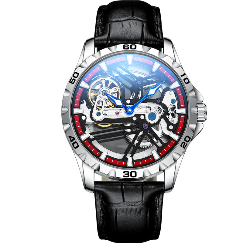 Watch Manufacturers Directly Supply Fully Automatic Mechanical Watches Vibrato Creative Hollow Men's Watch Generation Silicone Band Watch