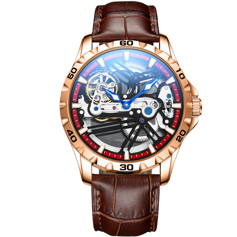 Watch Manufacturers Directly Supply Fully Automatic Mechanical Watches Vibrato Creative Hollow Men's Watch Generation Silicone Band Watch
