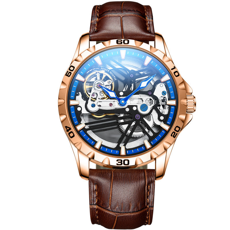 Watch Manufacturers Directly Supply Fully Automatic Mechanical Watches Vibrato Creative Hollow Men's Watch Generation Silicone Band Watch