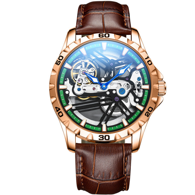 Watch Manufacturers Directly Supply Fully Automatic Mechanical Watches Vibrato Creative Hollow Men's Watch Generation Silicone Band Watch