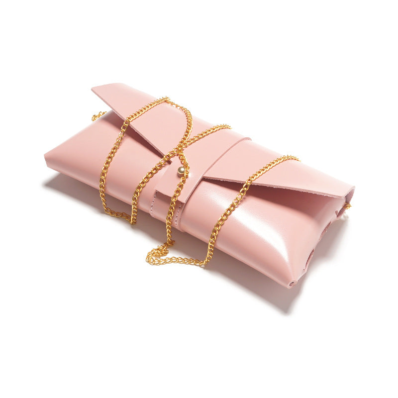 Portable Pu Leather Chain Glasses Case Custom Pink Tide Glasses Soft Bag High-End Leather Too Glasses Storage Box In Stock