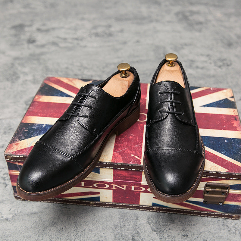 Soft Leather Lace-up Low-top Casual Shoes