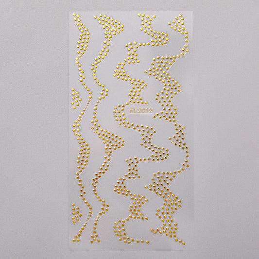 Nail Art Sticker 3D Geometric Pattern Gold Sticker Three-dimensional Applique