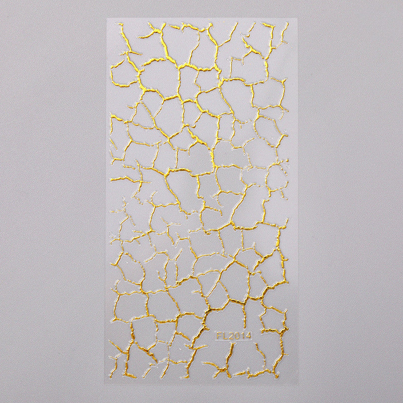 Nail Art Sticker 3D Geometric Pattern Gold Sticker Three-dimensional Applique