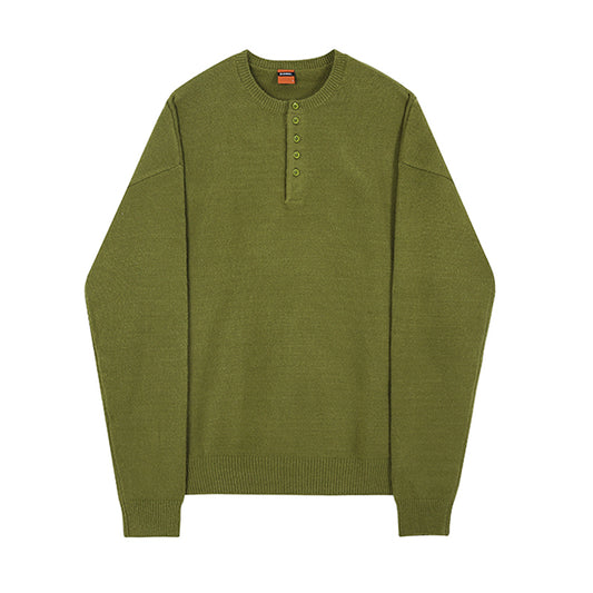 V-neck Sweater Men's Loose Knit Sweater Top
