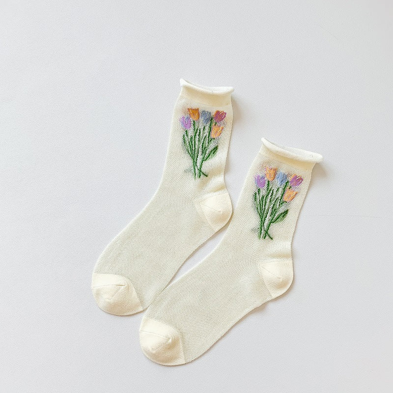 Women's Fashion Breathable Tulip Socks