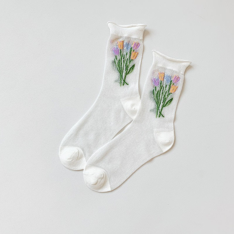 Women's Fashion Breathable Tulip Socks