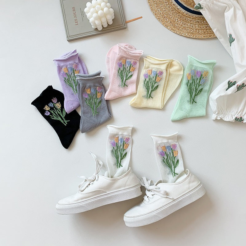 Women's Fashion Breathable Tulip Socks