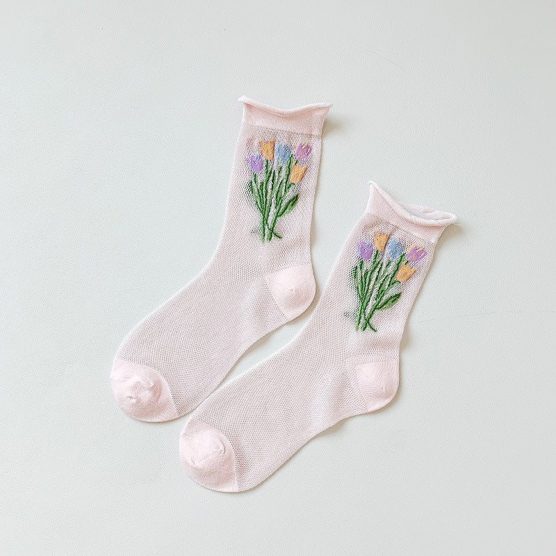 Women's Fashion Breathable Tulip Socks