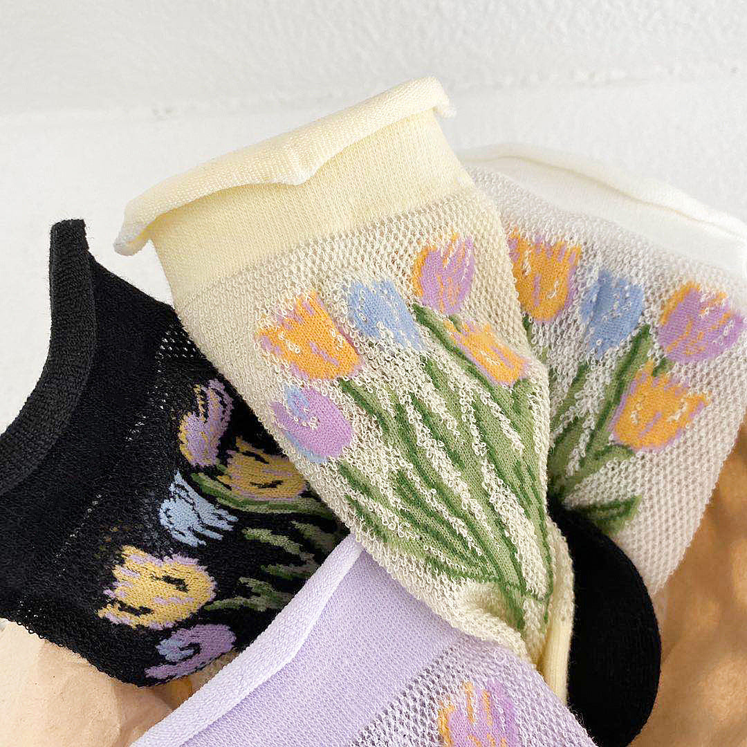 Women's Fashion Breathable Tulip Socks