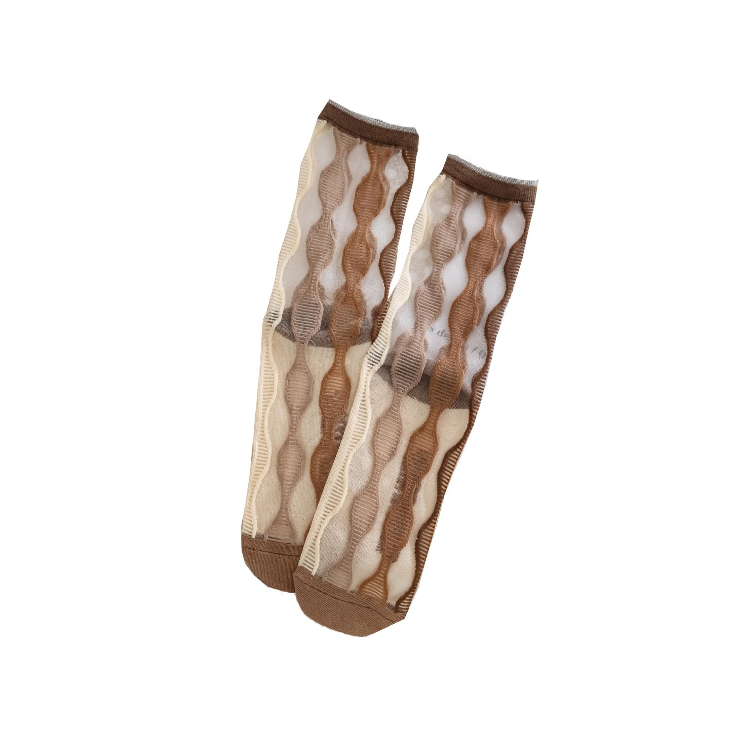 Retro Striped Flower Breathable Card Silk Women's Socks