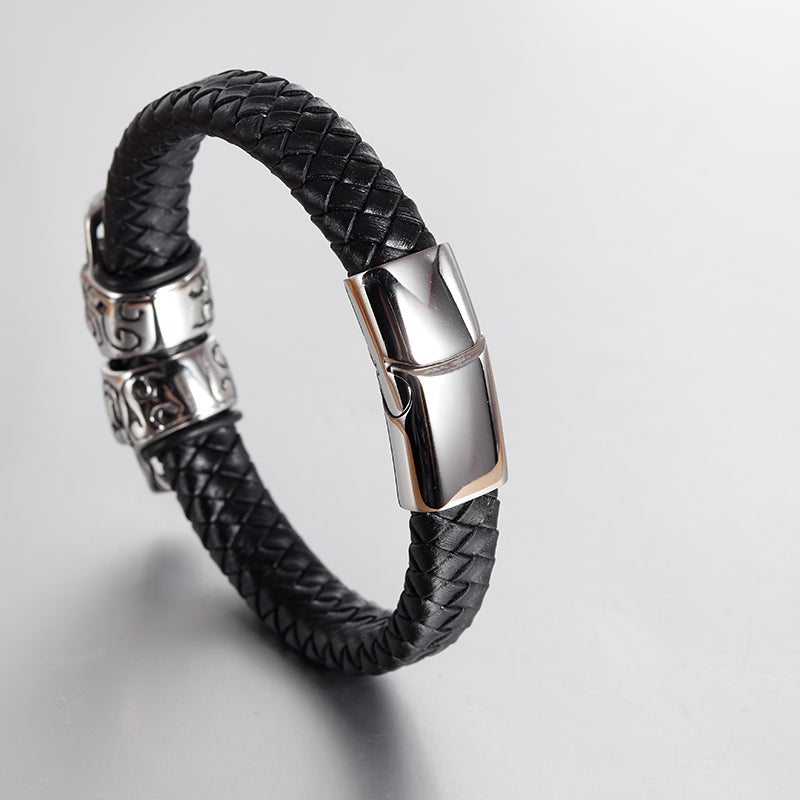 Men's Bracelet Leather Bracelet Ghost Head Retro