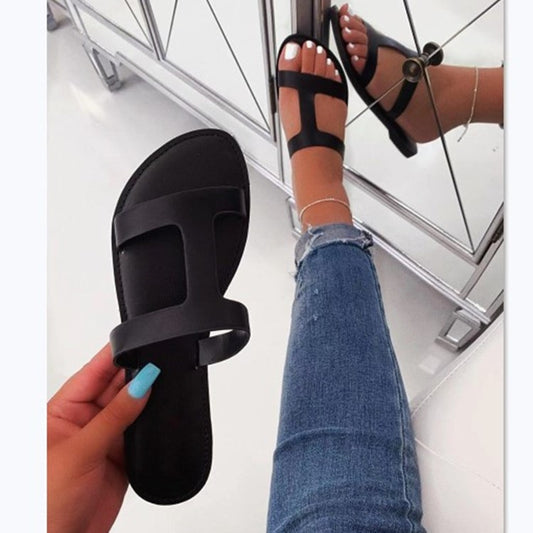 Summer New Style Hollow Flat Sandals And Slippers