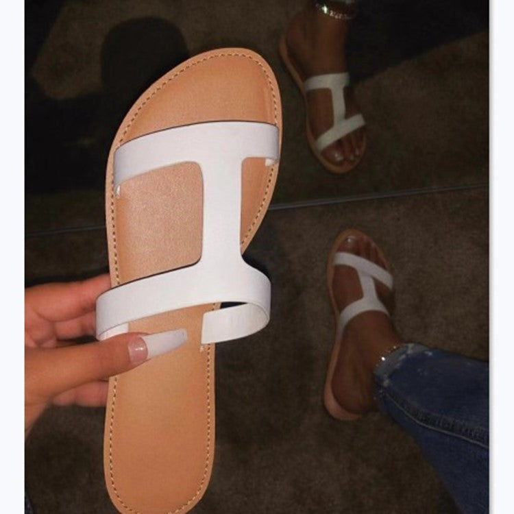 Summer New Style Hollow Flat Sandals And Slippers