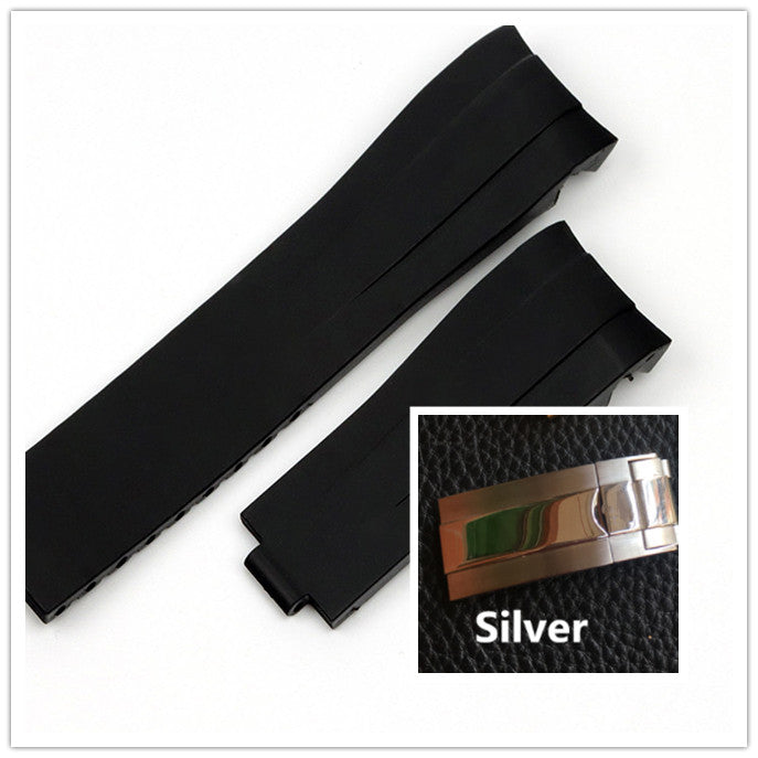 Silicone Watch Strap For Rolex Black And Green Water Ghost