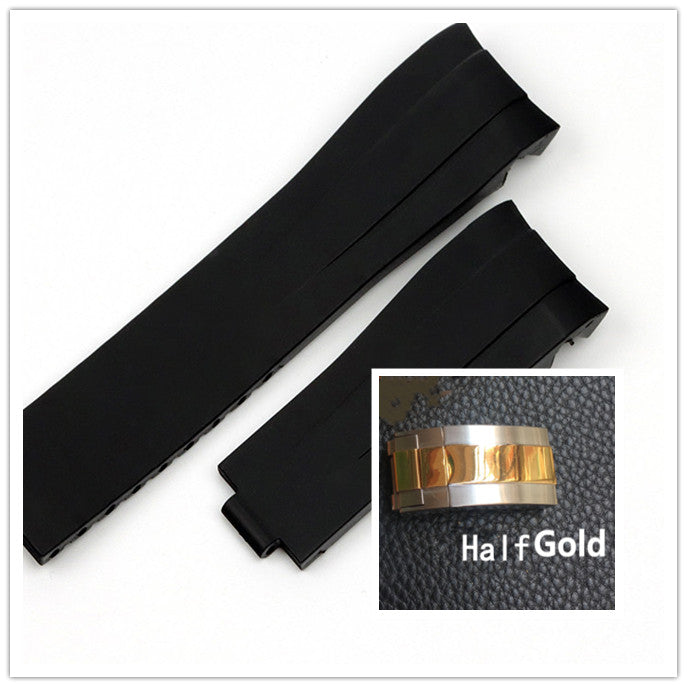 Silicone Watch Strap For Rolex Black And Green Water Ghost