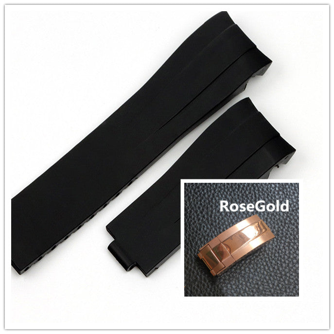 Silicone Watch Strap For Rolex Black And Green Water Ghost