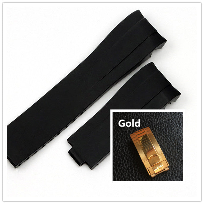 Silicone Watch Strap For Rolex Black And Green Water Ghost