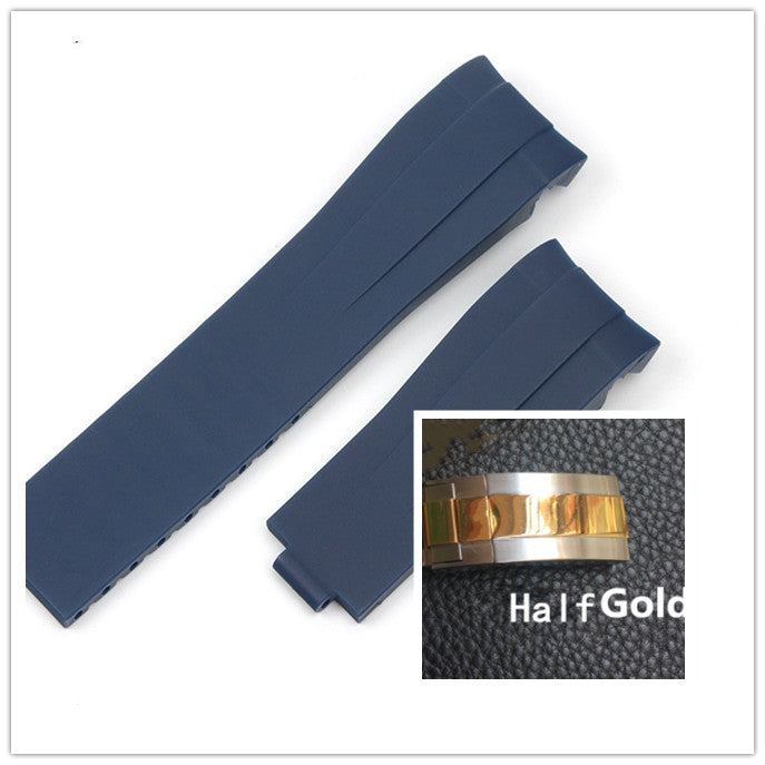 Silicone Watch Strap For Rolex Black And Green Water Ghost