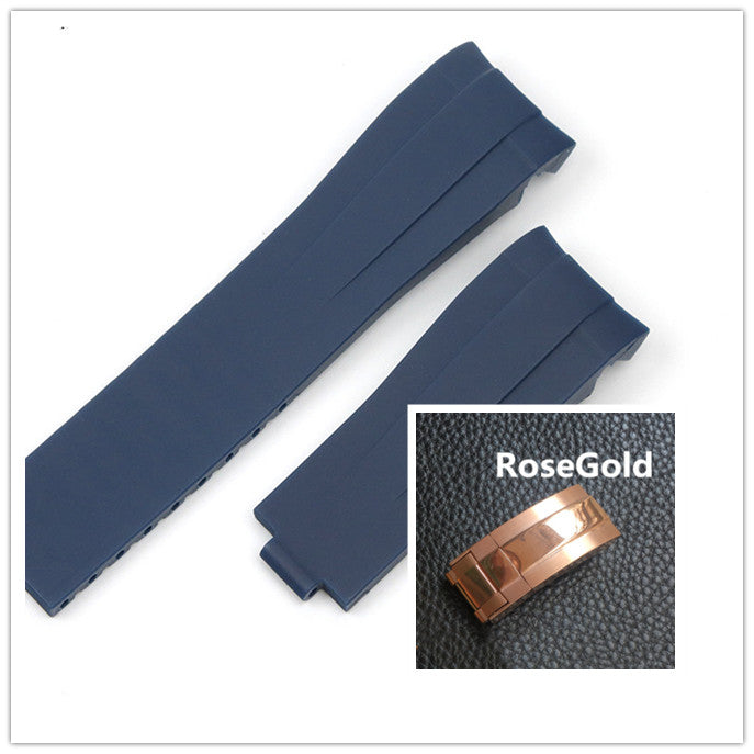 Silicone Watch Strap For Rolex Black And Green Water Ghost