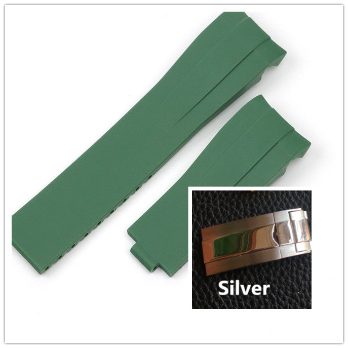 Silicone Watch Strap For Rolex Black And Green Water Ghost