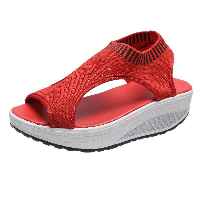 Viscose Shoes Red Fish Mouth Large Sandals  Adult