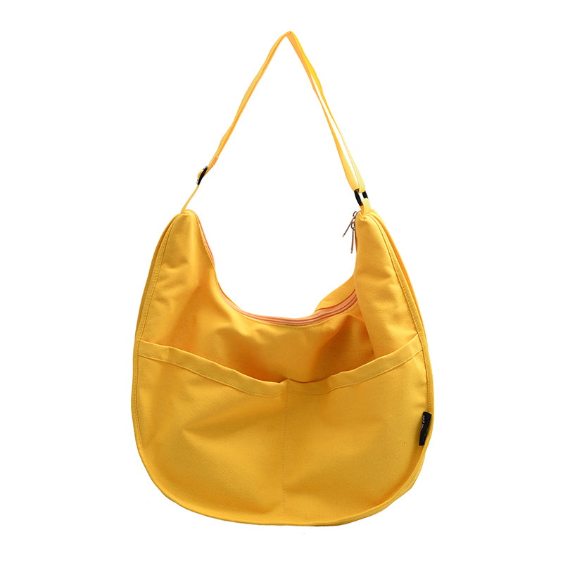 Literature And Art One-Shoulder Dumpling Canvas Bag Wild Autumn New Student Diagonal One-Shoulder Canvas Bag Cloth Bag Wholesale