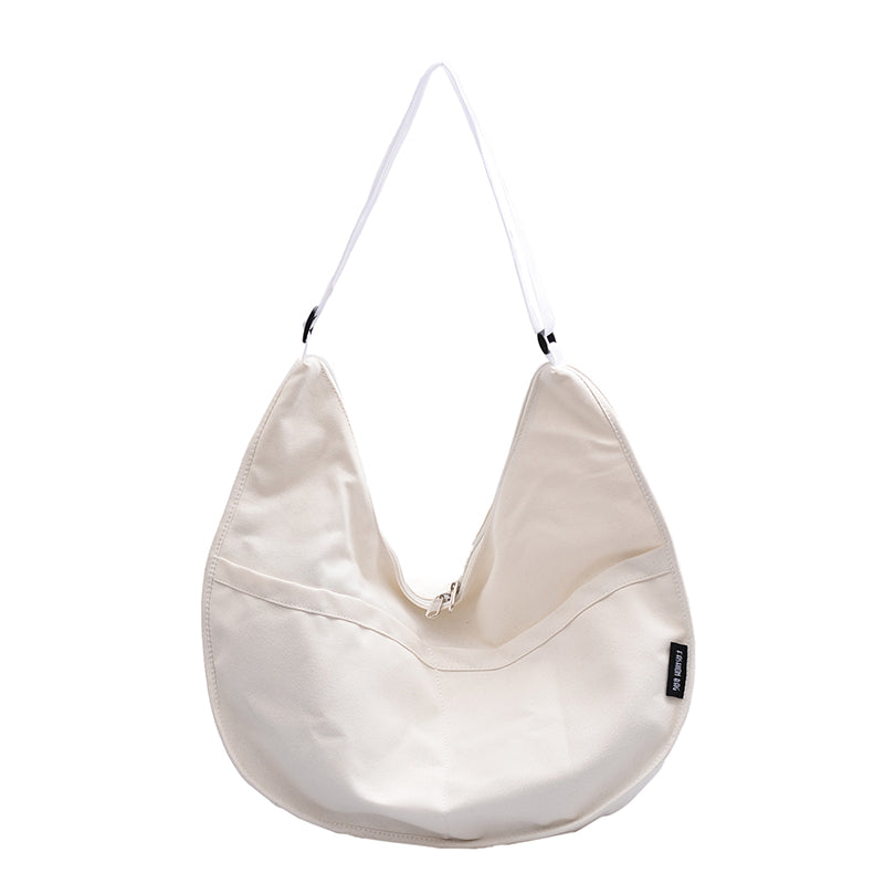 Literature And Art One-Shoulder Dumpling Canvas Bag Wild Autumn New Student Diagonal One-Shoulder Canvas Bag Cloth Bag Wholesale