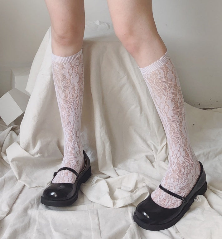 Sweet Retro Lace Hollowed-out Net Socks Cute Student Socks