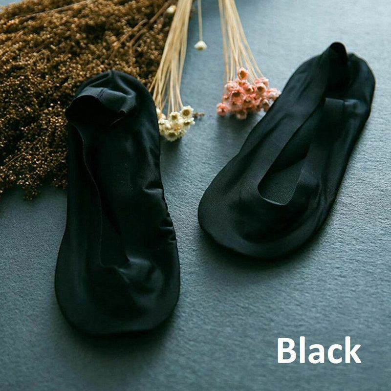 Massage Boat socks Sponge Pad Ice Silk Silicone Seamless Invisible Thin Socks Female Non-slip And Sweat-absorbent
