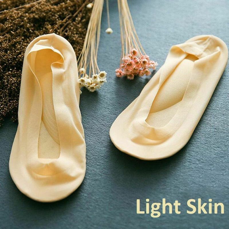 Massage Boat socks Sponge Pad Ice Silk Silicone Seamless Invisible Thin Socks Female Non-slip And Sweat-absorbent