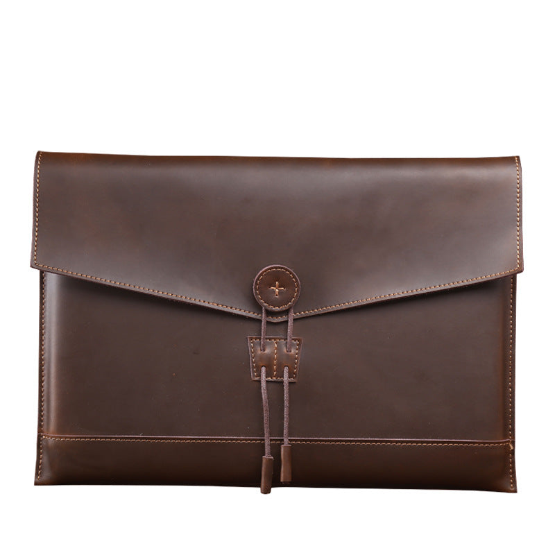 Notebook Liner Bag 15.6-Inch Two-Layer Leather Drawstring Computer Liner Bag One Drop Delivery