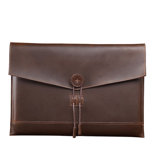 Notebook Liner Bag 15.6-Inch Two-Layer Leather Drawstring Computer Liner Bag One Drop Delivery