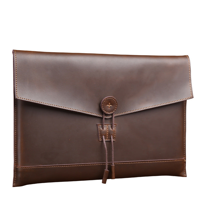 Notebook Liner Bag 15.6-Inch Two-Layer Leather Drawstring Computer Liner Bag One Drop Delivery